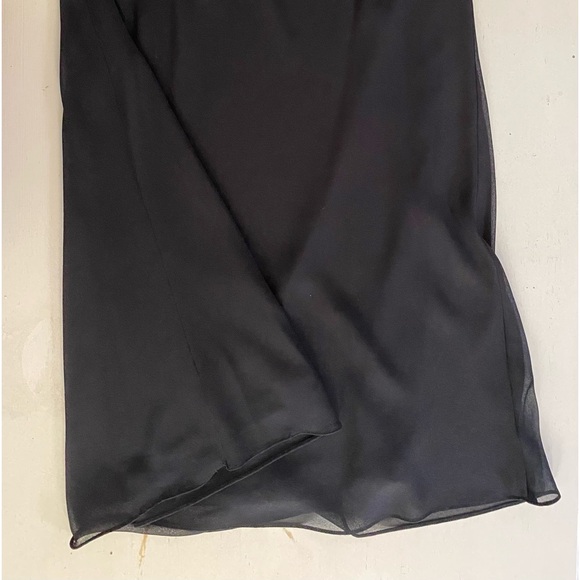 Chiffon Solid See Through Tiered Skirt;Black. 37” long size 14. - Picture 1 of 4
